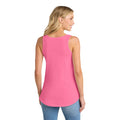 Maritimes Damen-Tank-Top mit Seepferdchen- und Blütenmotiv in Neon Pink Rückenansicht